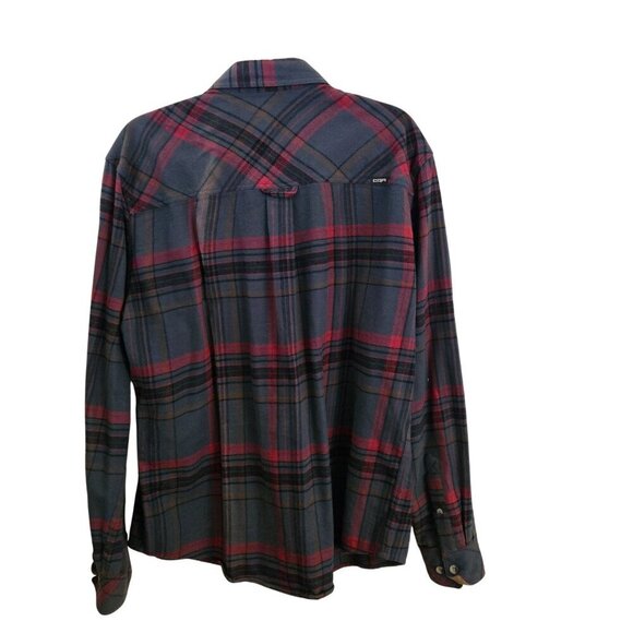 CQR Sustainable Cotton Plaid Flannel Shirt Size L Soft Dark Academia Plaid Flann - Picture 2 of 6